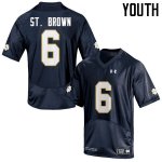 Notre Dame Fighting Irish Youth Equanimeous St. Brown #6 Navy Blue Under Armour Authentic Stitched College NCAA Football Jersey LLI1799EP